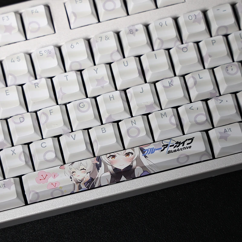 Sunohara Kokona 108 Keycap Azul Arquivo Pbt Tintura Sublimação Luz Transmitindo Cereja mx Cruz Eixo Interruptor Teclado Mecânico - Imagem 6