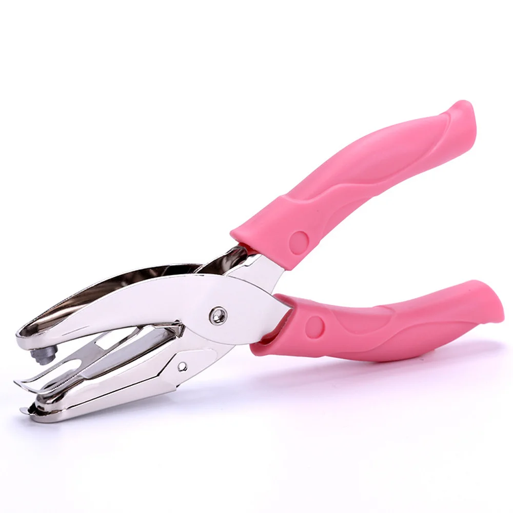 Cute Kawaii Rubber Sleeve Star Heart Hole Punch Stainless Steel Round Hole Puncher Paper Scrapbooking DIY Craft Shape Cutter