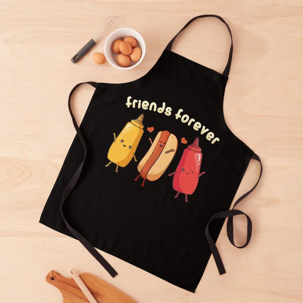 

Hotdog Ketchup Mustard Kawaii Apron Hairdressing Hairdresser Accessories Men kitchen Woman Kitchens Apron