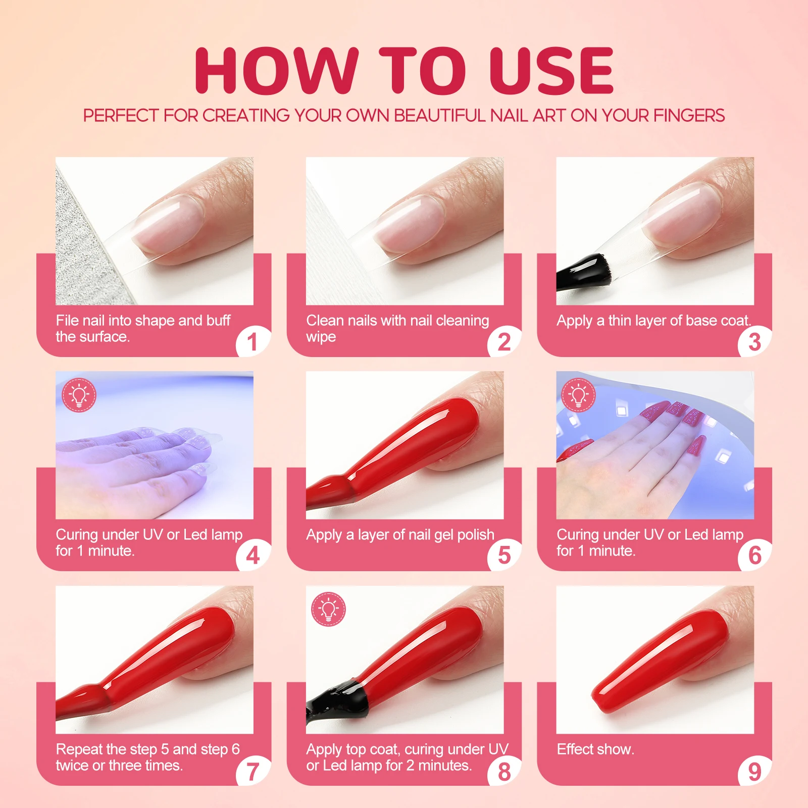 COSCELIA 6pcs Nail Gel Polish Kit Soak off UV LED Cured Long Lasting High Shine Soak Off Gel Polish Set for Nail Art Manicure 5