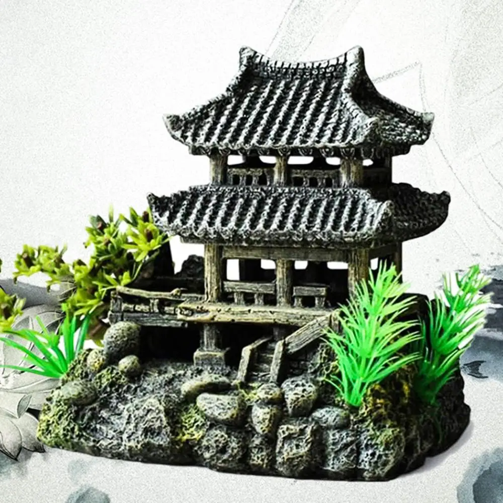 Landscape Decoration Aquarium Ornament Resin Simulation Fish Tank Ornament Fish Tank House Model Aquarium