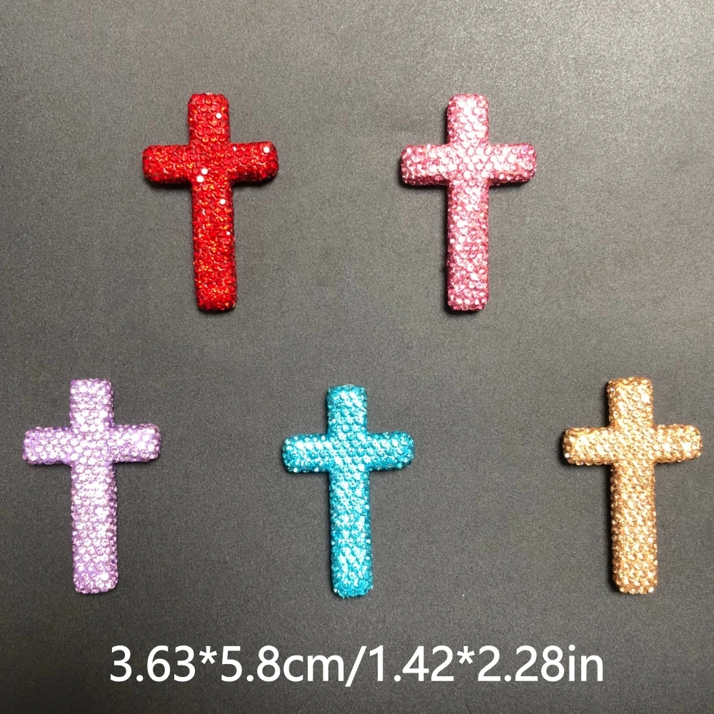 1개 여름 화려한 반짝이 풀 라인스톤 십자가 3D 참 장식 DIY 공예품 쥬얼리 액세서리 펜던트 용품 폰케이스 장식