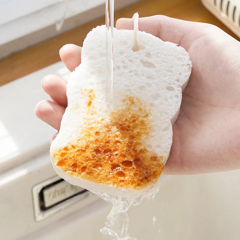 Compressed Wood Pulp Sponge Cartoon Oil Remove Dish Cloths Dishwashing Sponge Wipes Cleaning Tools For Kitchen