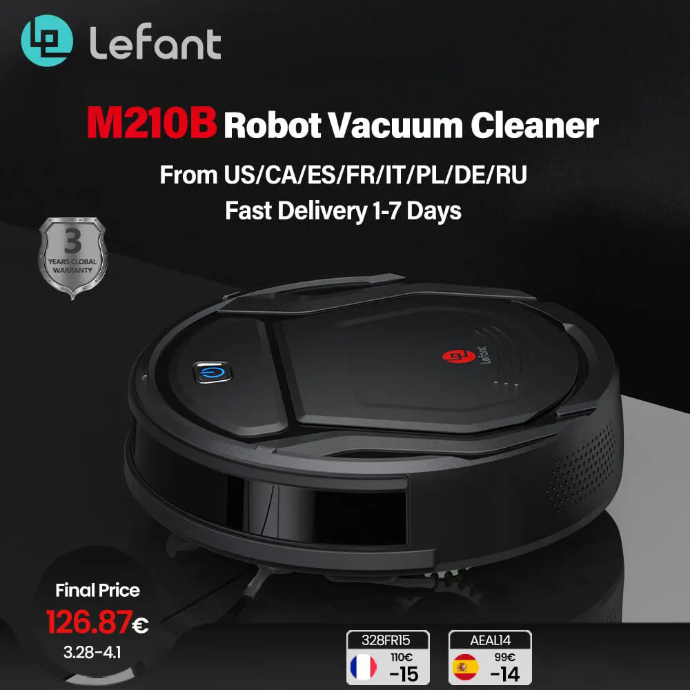 Lefant Robot Aspirapolvere Lavapavimenti mini, Aspirazione Potenza 2000Pa,  Controllo tamite App/Alexa/Google, Ottimo per i Peli degli Animali  Domestici Aspirapolvere Robot M210B|Vacuum Cleaners| - AliExpress