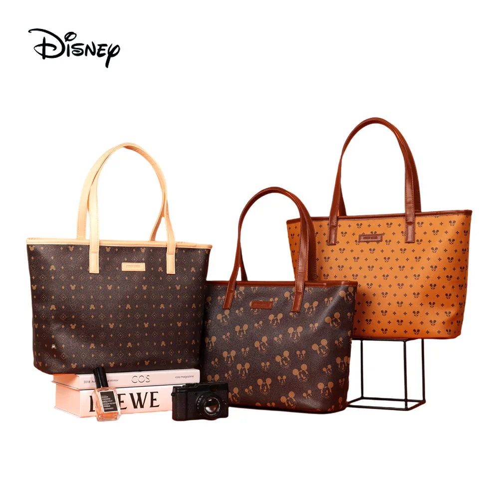 Cartoon Mickey Tote Modern Elegant Large Capacity Shoulder Bags High Quality PU Leather Handbags Purse Female Tote Bags