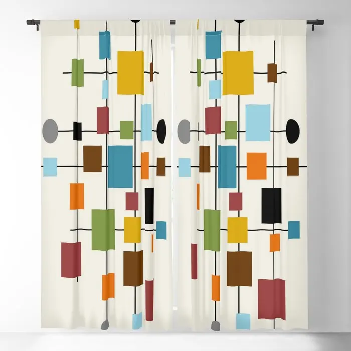 

Mid-Century Modern Art 1.3 Blackout Curtains 3D Print Window Curtains For Bedroom Living Room Decor Window Treatments