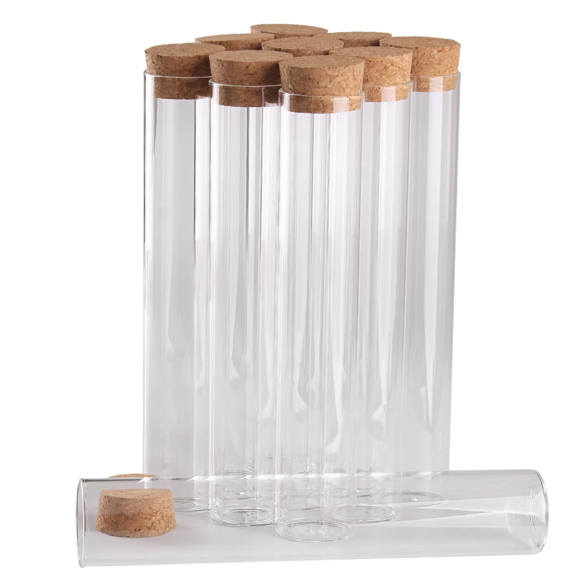 150ml Test Tubes with Cork Stopper 20cm Lenght Glass Tubes Lab Glassware Spice Jars Storage Jars for Craft DIY 4
