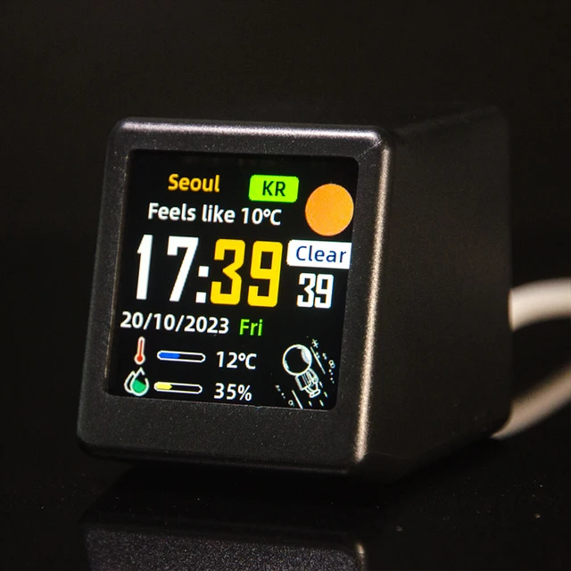 Small Portable Smart Wifi Weather Station Display Weather Temperature Humidity Time Alarm Clock Desktop Decoration - Image 6