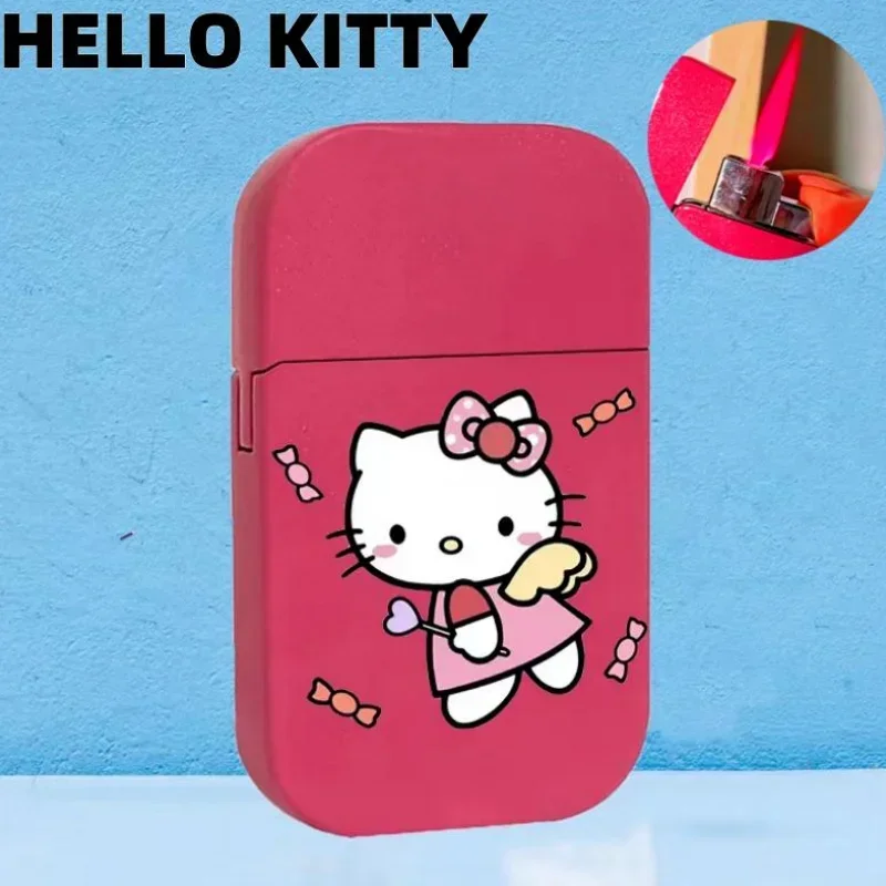 

Sanrio Series Creative Hello Kitty Pink Flame Lighter Kuromi Cycle Inflatable Kawaii My Melody Windproof Boyfriend KTV Bar Gift