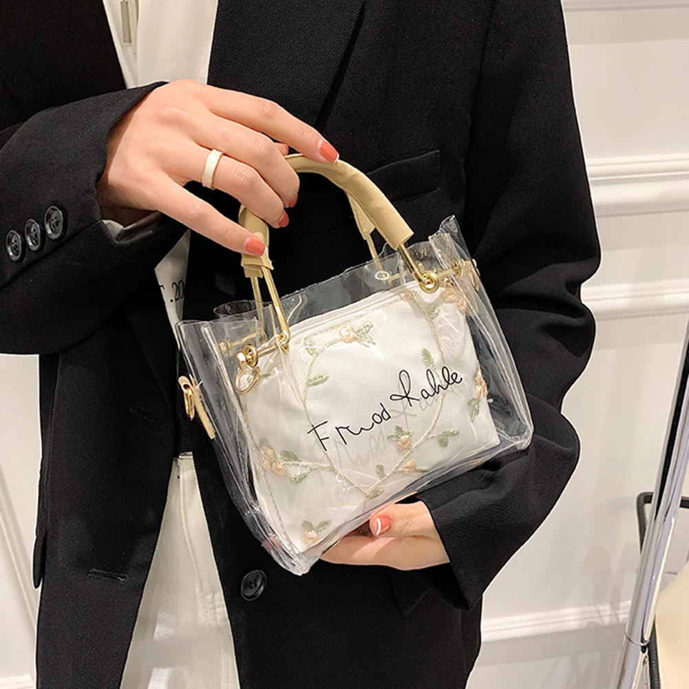 

Модная прозрачная сумка на плечо для женщин, маленькие дизайнерские дамские сумочки для покупок в стиле ретро, уличный шоппинг