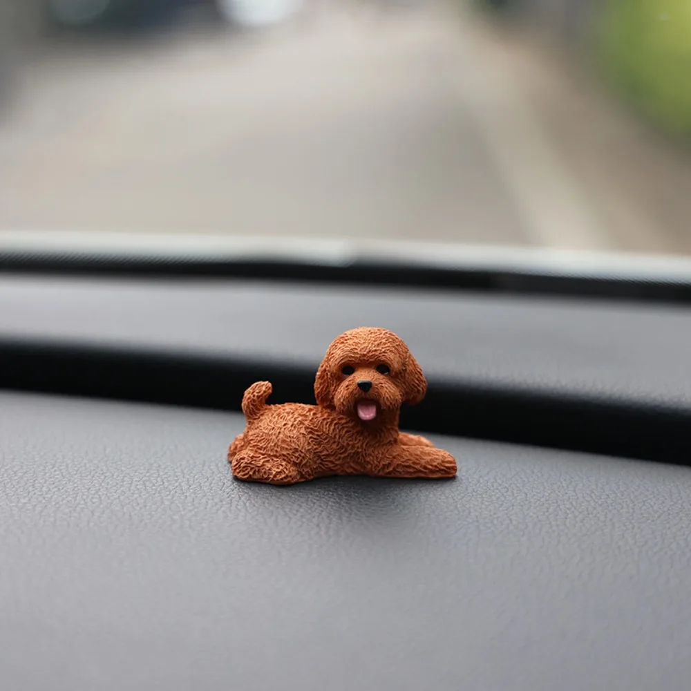 Miniature Resin Poodle Dog Figurine - Cute Puppy Ornament