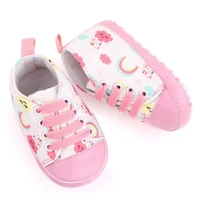 1Pair Spring Autumn Baby Boys Girls Cartoon Pattern Casual Sneaker Lace-up Infant Soft-soled Toddler Shoes For 0-18M 2