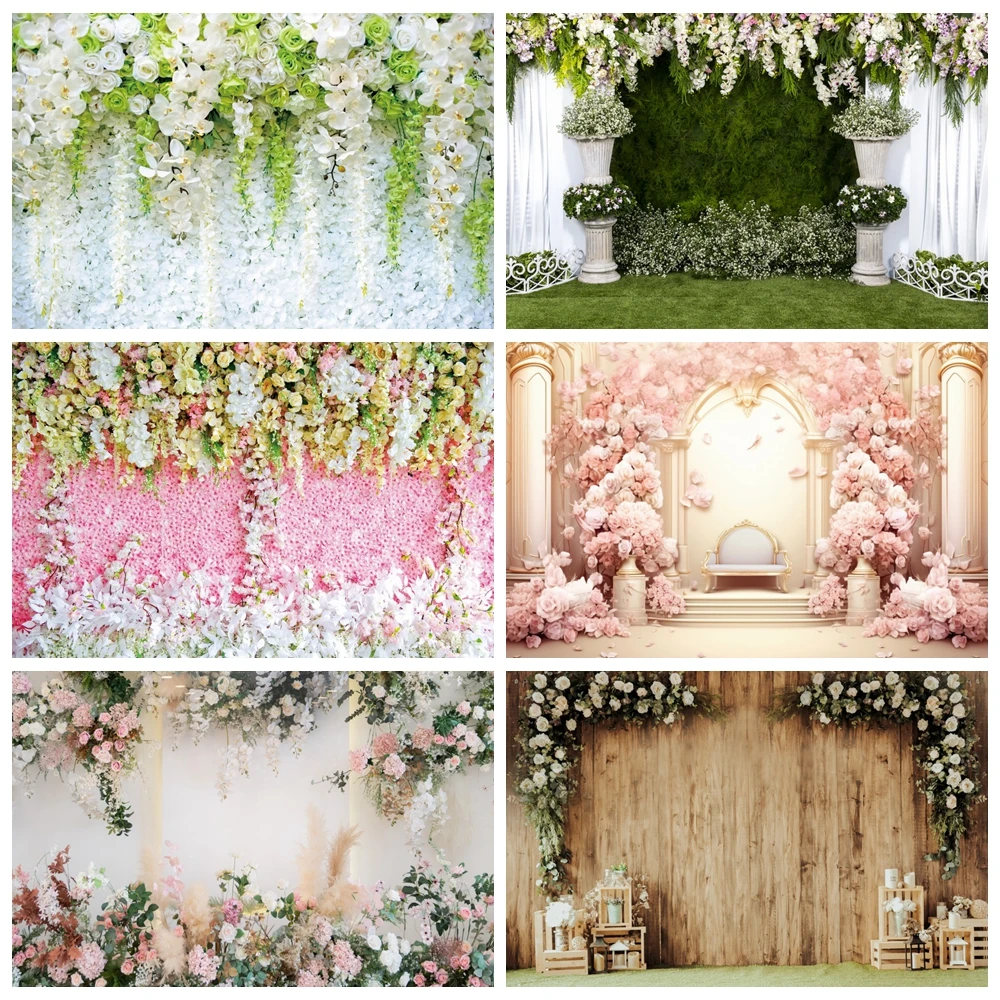 Wedding Backdrop Floral Flowers Party Photography Background