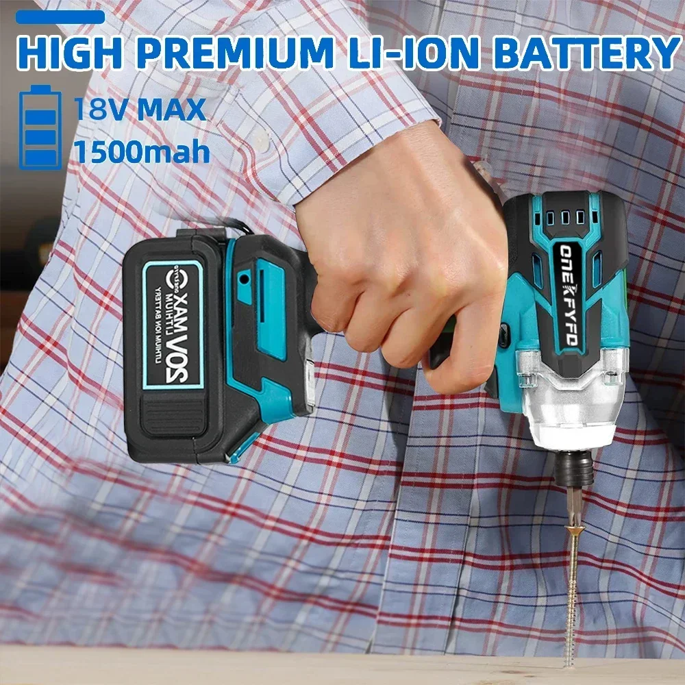 18V 350N.m Brushless Drill Cordless Electric Impact Wrench Rechargeable 1/4 Square Drive Wrench Power Tool For Makita Battery 2