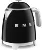 Mini 50's Retro Style 3 Cup Electric Kettle with Double Wall Anti Slip Base and Water Level Indicator (Black) 2
