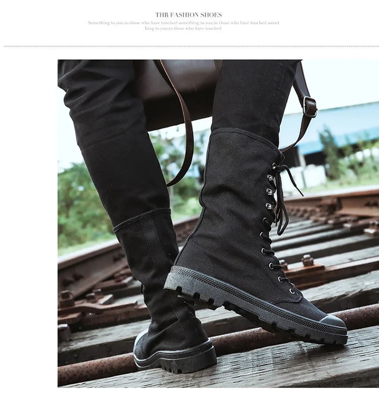 Anvas Men Boots Spring Fashion Men Casual Shoes Mid-calf