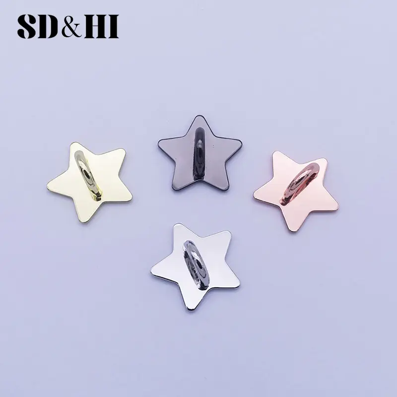 2/4PCS Adhesive Metal Stars Moon Bow Phone Charm Holder Phone Case Finger Ring Stand Hook Buckle Charm Clasp Accessory String - Image 3