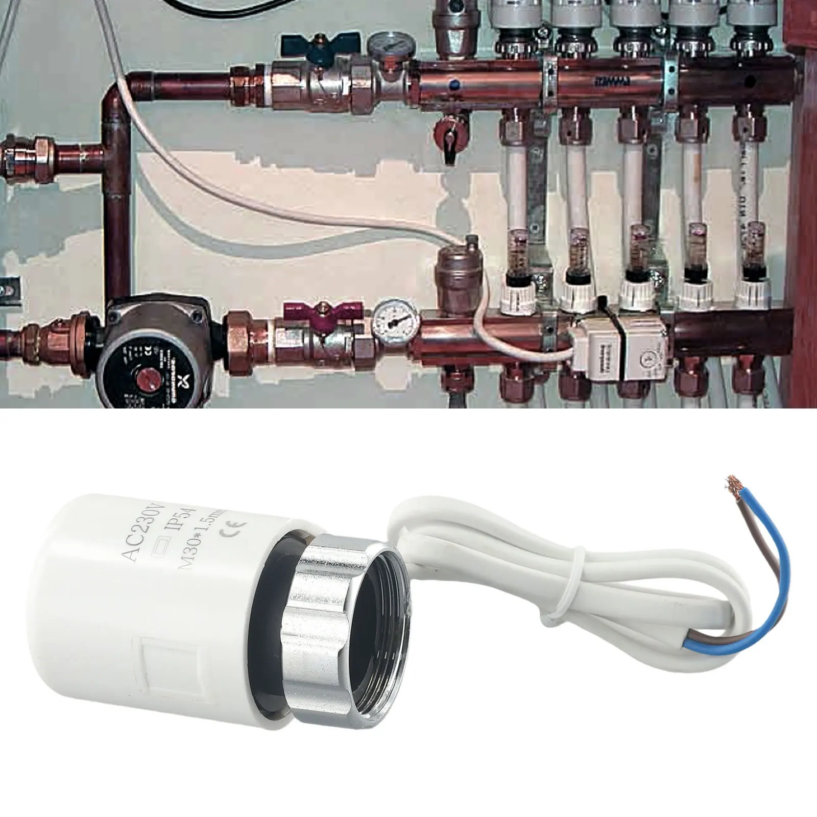 

AC230V M30*1.5mm Electric Thermal Actuator Valve Control Temperature And Water Flow For Floor Heating Radiator Systems