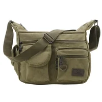 Hommes décontracté sac à bandoulière messager bandoulière unisexe voyage en plein air Vintage sacs 1
