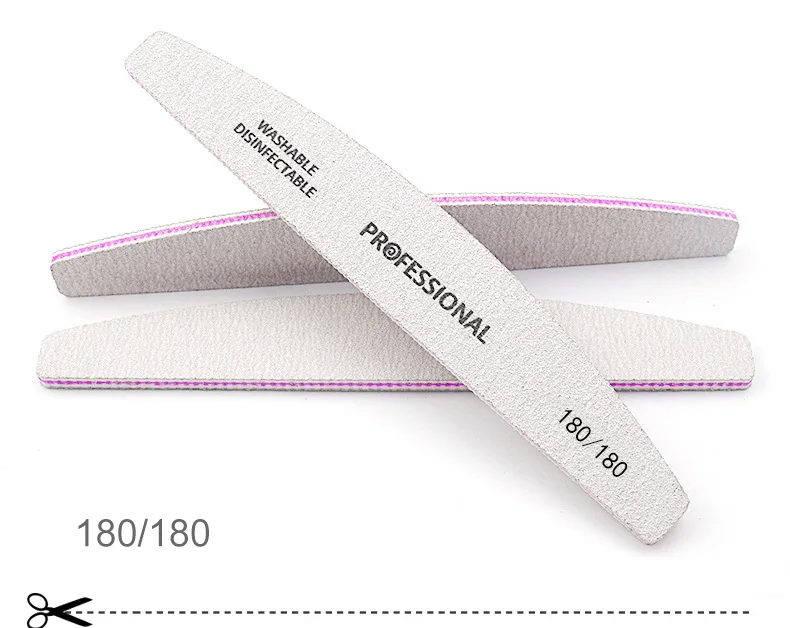 5Pcs/Lot Semilunar Manicure Files 4mm 100 180 240 Nail Files