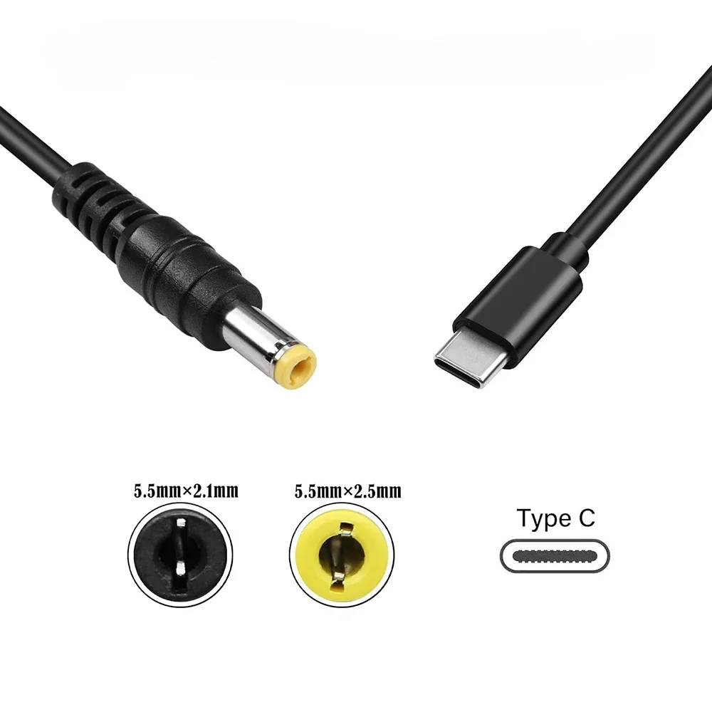 

USB C PD Charger Cable Type-C Male To DC5.5x2.1 5.5x2.5mm 9V 12V 15V 20V Power Supply Cord for Routers Speaker CCTV Camera LED