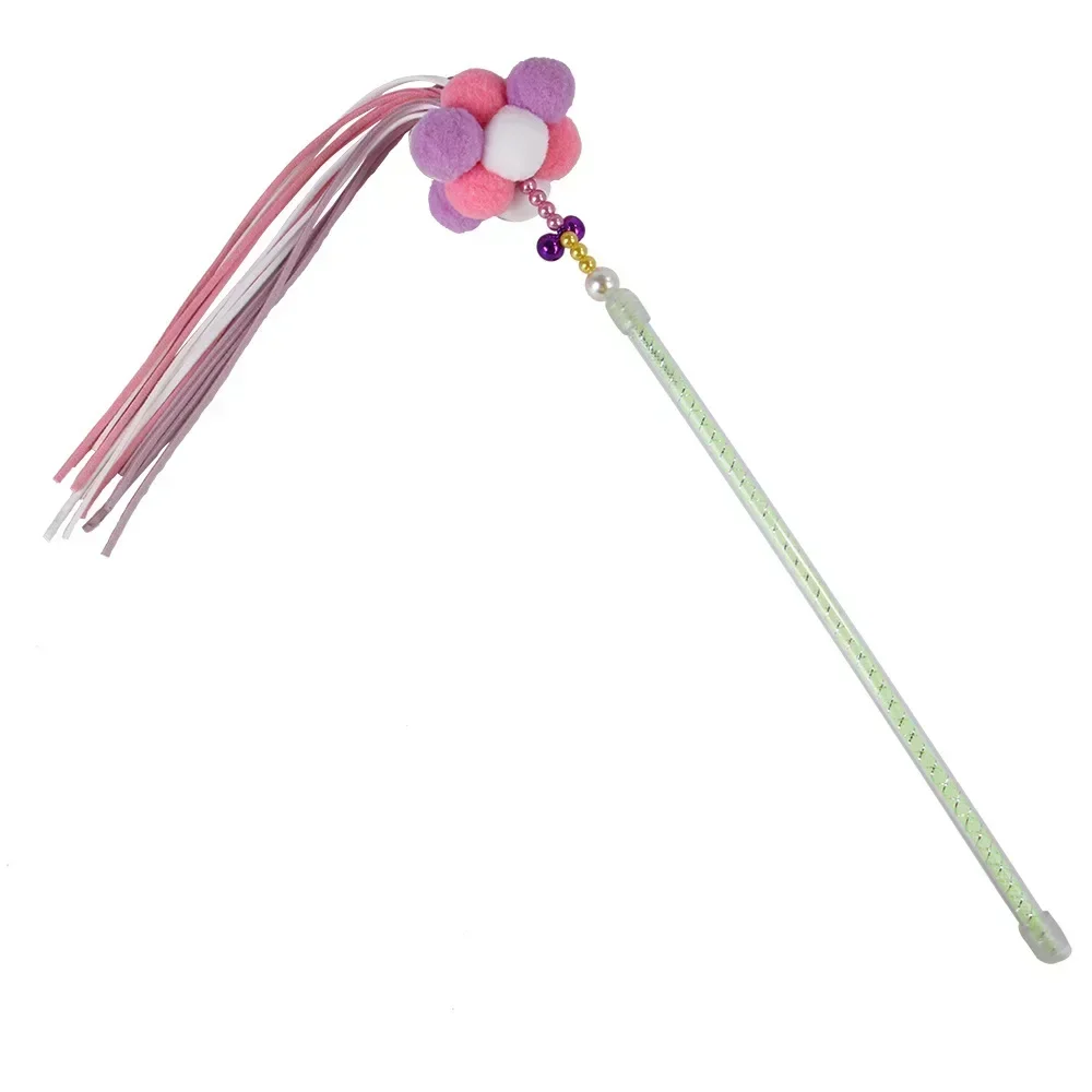 4pcs Pet Cat Stick, Cute Candy Color Ball Cat Stick, Fairy Cat Stick, Cat Toy, Pet Supplies  cat toys interactive  pet toys