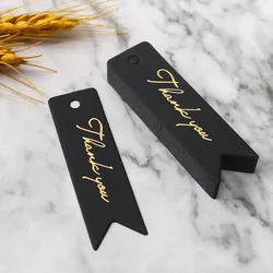 Elegant White, Kraft, and Red Paper Gift Tags - Set of 50 for Weddings, Birthdays, and Christmas Celebrations (Black)