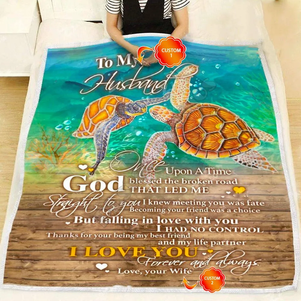 

Индивидуальный подарок для мужа, Флисовое одеяло с черепашкой Once Upon A Time God, благословенное мягкое плюшевое одеяло с 3D принтом сломанной дороги