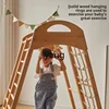 CX climbing frame indoor children's solid wood household swing combination 4