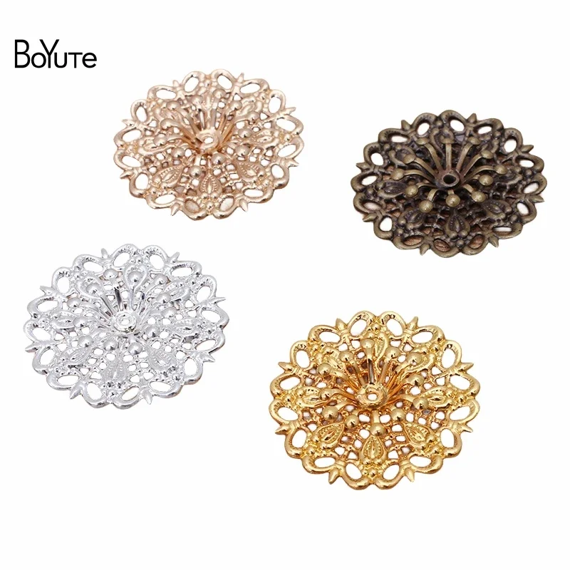 

BoYuTe (50 Pieces/Lot) 25MM Metal Brass Stamping Filigree Findings Handmade Diy Jewelry Making Materials