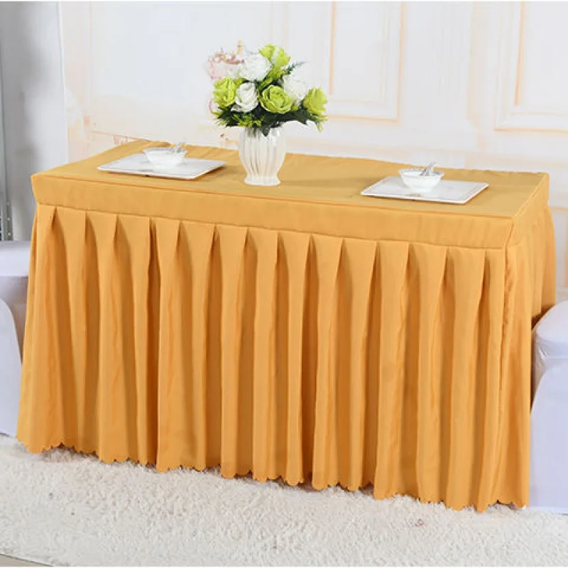 Table Skirt Conference Tablecloth Cold Dining Sign-in Desk Exhibition Activity Desk Cover Red Rectangular Table Cover