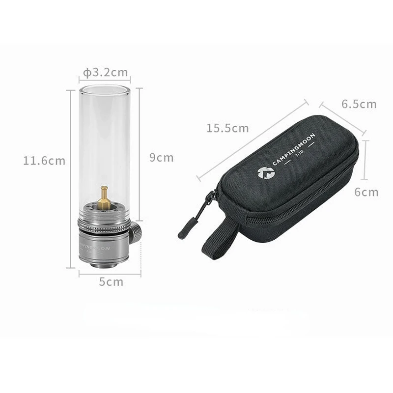 CAMPINGMOON T-1D Camping Gas Lantern with Glass Cover Candle Lamp Light