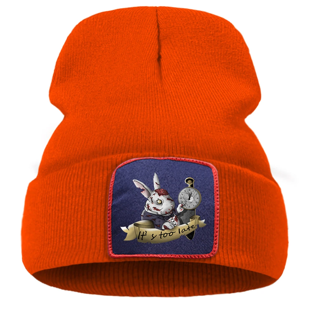 

The White Zombie Rabbit Scary Prints 2020 Autumn Hat Thick Fashion Beanie Hat Wool Fashion Unisex Hats Flexible Creative Hats