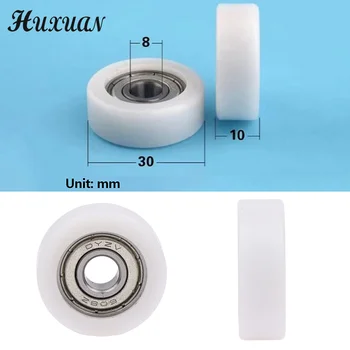 1PC 8*30*10mm Injection Molded Nylon Coated Bearing Wheel Bearing 608 Roller Wheel Track Rail Pulley Door Window Track Pulley