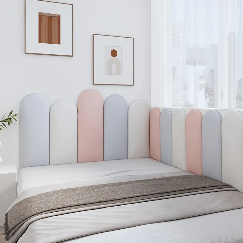 Upholstered Headboard Queen White Faux Leather Headboard for Queen/Full Size Bed Adjustable Height Children's Bedside Backrest
