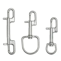 1PC 316 Stainless Steel Swivel Eye Bolt Spring Snap Hook Double Head Hook Marine Diving D Ring Snap Hooks With Swivel 2