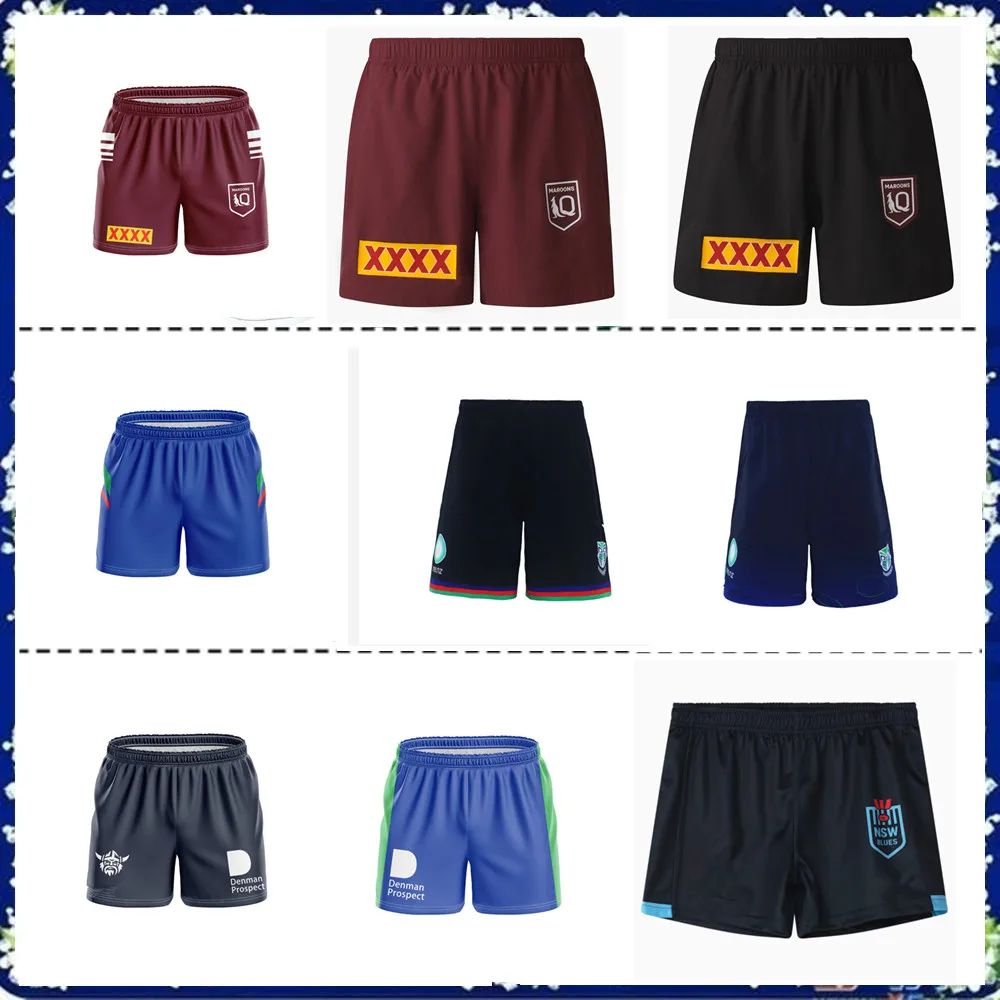 

2024 Maroons shorts Bulldogs Training shorts Warriors Rugby Roosters Jersey shorts size S--5XL