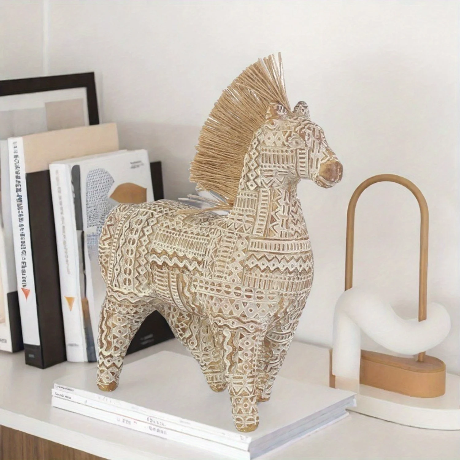 Modern Minimalist Home Decor, Pony Desktop Ornament, Office and Study Decoration, Art Handicraft
