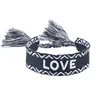 Boho tissé broderie amour poignet tricoté Bracelets d'enveloppement corde à la main tissage tressé glands ethnique femmes hommes bijoux