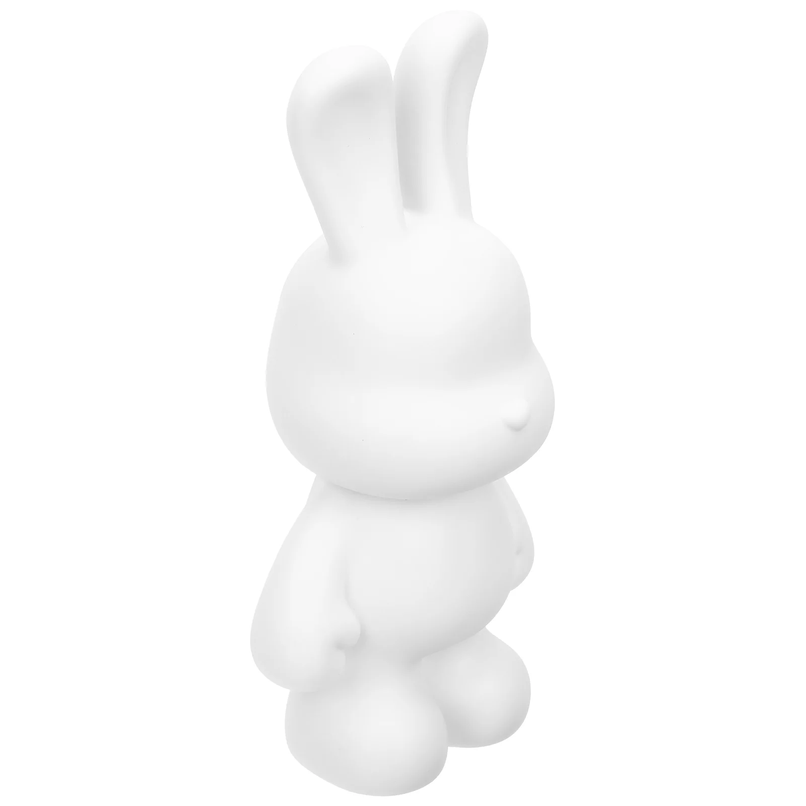 White Embryo Ornaments Toys Outdoor Bunny Decor Dolly Keychain Electronic Decorations Rabbit Pvc Newborn Piggy Bank for Adults 3