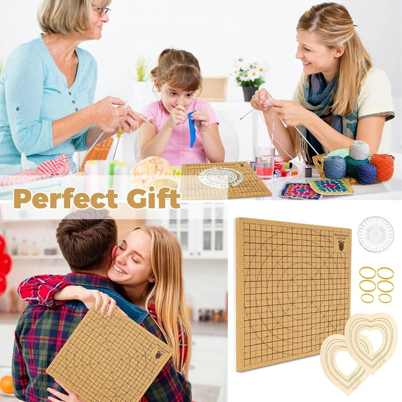 ABDJ-Macrame Board And Pins,12X12 In Macrame Project Board, Macrame Craft Board For Braiding Bracelet Scarves Craft