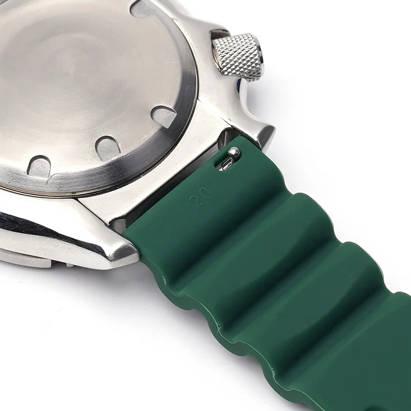 Silicone Rubber Waterproof Sport Watch Strap for Men - Diving Bracelet Wristband, 20mm/22mm