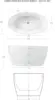 55" Freestanding Bathtub Elegant Oval Shape Soaking Bathtub Glossy White Brushed Nickel Drain Integrated Slotted Overflow 4