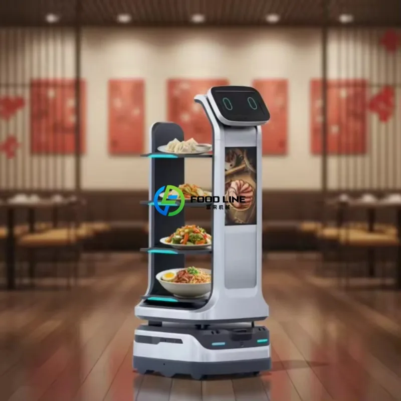 Robot di Servizio per Hotel e Ristoranti, Macchina Intelligente per la Navigazione Automatica e la Consegna di Cibo - immagine 4