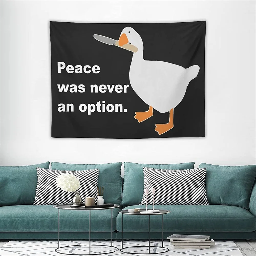 Peace Was Never An Option Tapestry Room Decor Aesthetic Goose Meme Tapestry Wall Hanging Background Carpets Home Decoration tapestry decorations