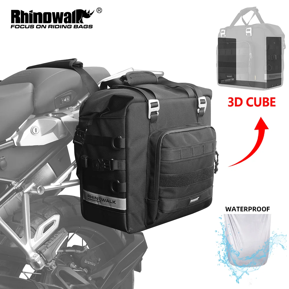 

Rhinowalk Motorcycle Saddle Bag Expandable 3D Cube Motor Bag 25L-32L Quick Release Motorbike Side Bag Rack Pannier 1 Piece Sale