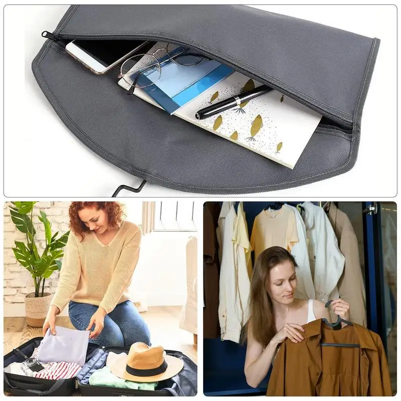 Hanger Diversion Safe Fireproof Waterproof Closet Diversion Safe Valuables Storage Bag Cash Hiding Pocket with Large Capacity