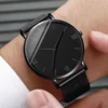 Fashion Men Mesh Band Quartz Watch with Beads Bracelet Black 3
