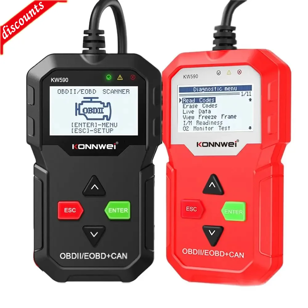 Автомобильный сканер KONNWEI KW590 OBD2, диагностический сканер для автомобилей после 1996 года, OBD 2, автомобильный диагностический инструмент, инструменты для сканирования автомобиля