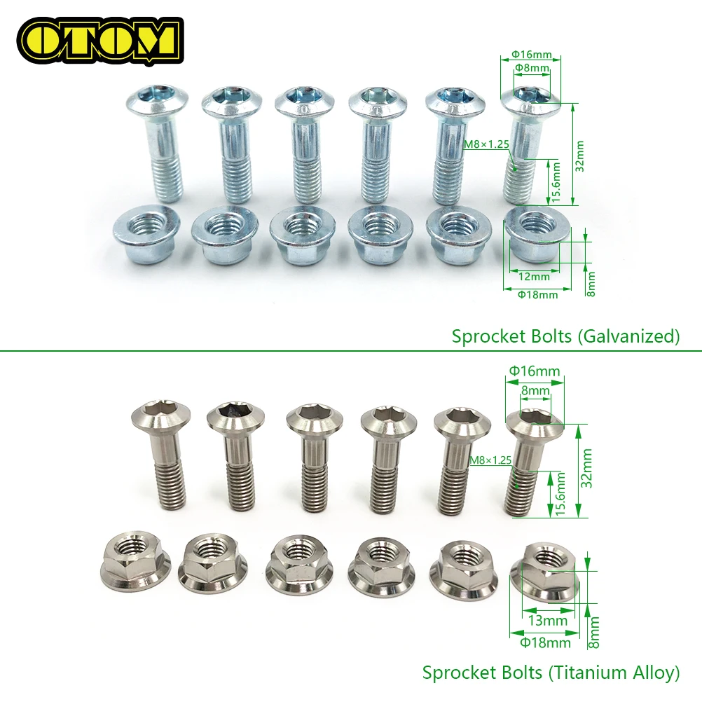Motorcycle Universal M8 Sprocket Bolts Nuts Set Chain Plate Screws For Japan Off-Road HONDA YAMAHA KAWASAKI SUZUKI AVANTIS BRZ engine sprocket